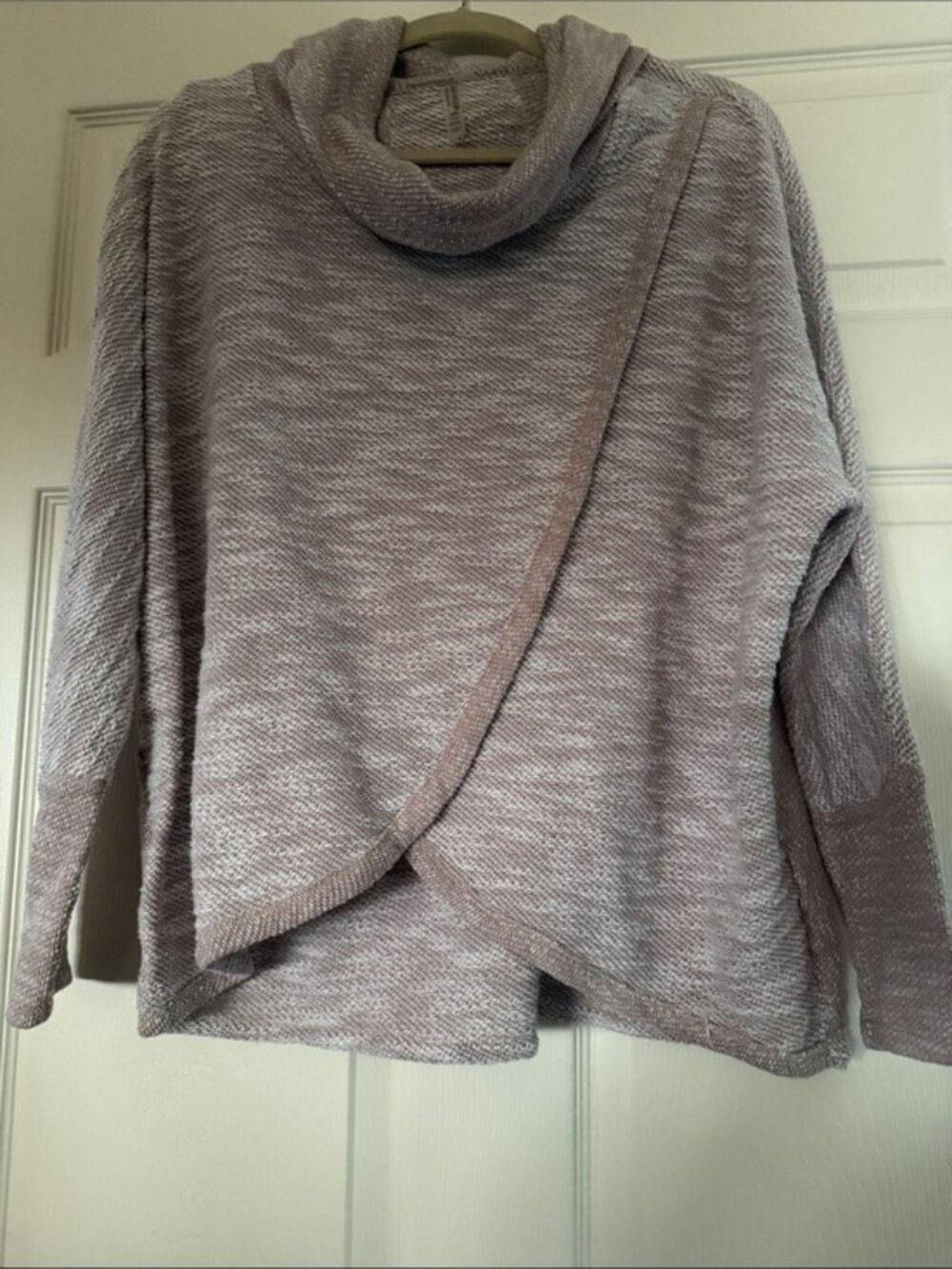 Calvin Klein Performance Womens XL Cowl Neck Wrap Sweater Brown Casual Knit Pull